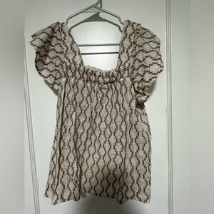 a.n.a Cream and Brown Skirt